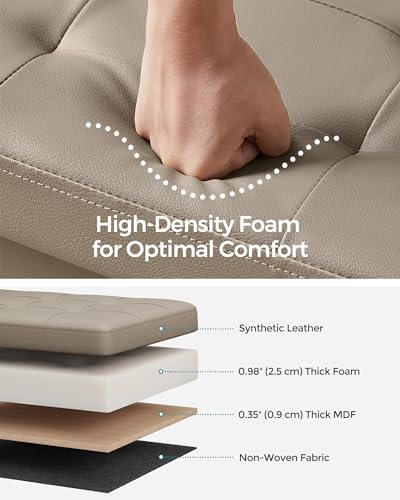 SONGMICS 30 Inches Folding Storage Ottoman Bench with Flipping Lid