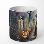 Caroline's Treasures DAC2019CDL Border Terrier Spooky Halloween Decorative Soy Candle Nature Soy Wax Essential Oil Home Decor Ideal for Bedroom Kitchen Bath Office Gift, 10 oz