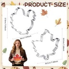 Teenyyou 2pcs Extra Large 8" Thanksgiving Cookie Cutter, Maple Leaf, turkey