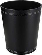 KINGFOM Classic Pu Leather Trash Can Wastebasket, Small Garbage Container Can by KingfomLeatherHomeOfficeDecor