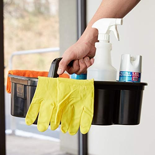 Rubbermaid Commercial Products Deluxe Carry Caddy, Black, 8-Ct, Pack of 6
