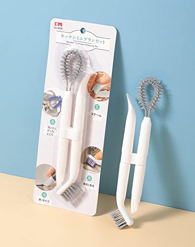 Crevice Cleaning Brushes (White) Deep Clean Set for Kitchen, Appliances, Grout, and Narrow Spaces - Small Detail Scrub Brush for Tile by JWCE.