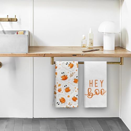 OHSUL Halloween Ghost Pumpkin Kitchen Dish Towels Dishcloth 16x24 Set of 2 - Image 6