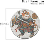 Japanese Cat Coasters Leather Round Drink Coasters 6 Pcs Set with Holderor for Cup Drink Coffee Table Bar Home Decor