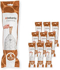 Brabantia PerfectFit Trash Bags (Size X/2.6-3.2 Gal) Thick Plastic Trash Can Liners with Drawstring Handles (200 Bags)