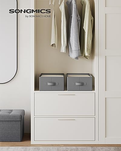 SONGMICS Set of 2 Foldable Wardrobe Clothes Organizers, 6-Compartment