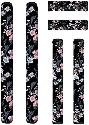 3 Pair of Floral Fridge Door Handle Covers Oven Refrigerator Door Handle Cover, Keep Fingertips Dust Food Stains Decor Protector Microwave Oven with Handle