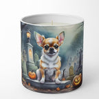 Caroline's Treasures DAC2031CDL Chihuahua Spooky Halloween Decorative Soy Candle Nature Soy Wax Essential Oil Home Decor Ideal for Bedroom Kitchen Bath Office Gift, 10 oz