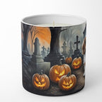 Caroline's Treasures DAC2030CDL Cavalier Spaniel Spooky Halloween Decorative Soy Candle Nature Soy Wax Essential Oil Home Decor Ideal for Bedroom Kitchen Bath Office Gift, 10 oz