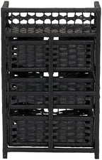 Household Essentials Woven 3 Drawer Chest with Cutout Handles