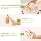 YETTASBIN Thanksgiving Pumpkin 3PCS Wood Pulp Scrub Sponges, Reusable Absorbent Household Cleaning Sponge Non-Scratch Kitchen Dish Sponges, Multi-Surface Safe Scrubber for Nonstick Pans, Pots - Image 4