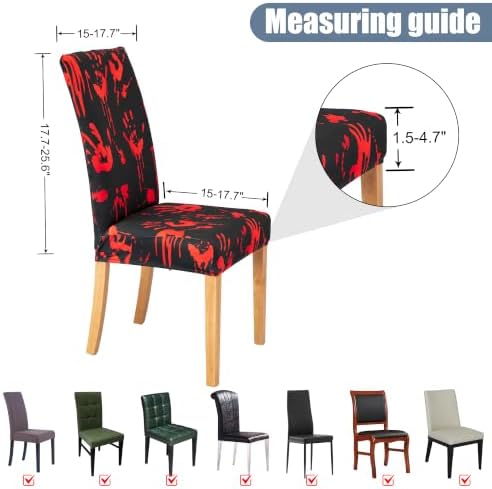 Halloween Chair Covers, Spooky Dining Chair Slipcovers, Stretch Fit