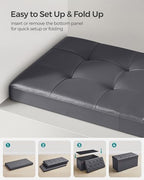 SONGMICS 30 Inches Folding Storage Ottoman Bench with Flipping Lid