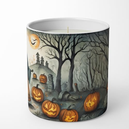 Caroline's Treasures DAC2254CDL La Llorona Skeleton Spooky Halloween Decorative Soy Candle Nature Soy Wax Essential Oil Home Decor Ideal for Bedroom Kitchen Bath Office Gift, 10 oz