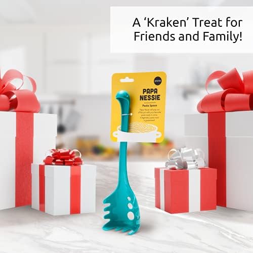 OTOTO Papa Nessie Pasta Server, Spaghetti Spoon - Food Grade & BPA Free Pasta Spoon Server - Dishwasher Safe & Heat Resistant Spaghetti Server, Pasta Fork 11.22x3.35x2.17 in