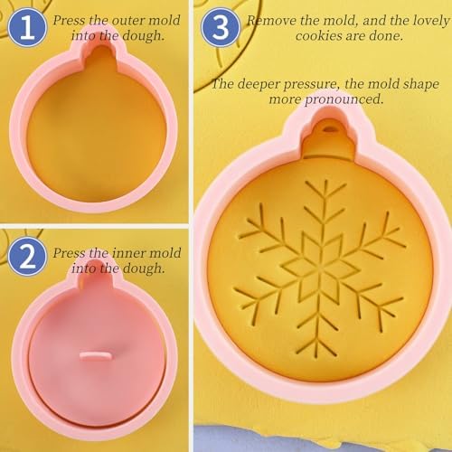Christmas Ball Cookie Cutters 10Pcs Xmas Ornament Biscuit Molds for Baking - Image 4
