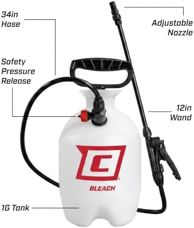 CHAPIN 20075 1-Gallon Bleach Pump Sprayer for Cleaning & Disinfecting