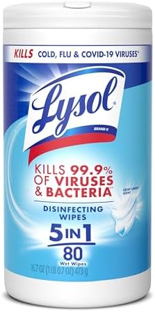 Lysol Disinfecting Wipes, Multi-Surface Cleaner, Crisp Linen, 80 ct.