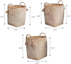 happimess Celia 3-Piece Nesting Storage Baskets 20", Natural/White