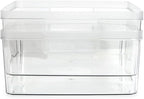 Isaac Jacobs 2-Pack Large Clear Storage Bins w/Cutout Handles, Plastic Organizer - Image 6