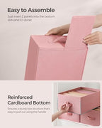 SONGMICS 4 Pack Drawer Clothes Organizers, Large Size 6-Compartment