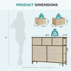 OLIXIS 7 Drawer Fabric Dresser, Storage Tower for Bedroom and Closet
