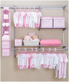 Delta Children Nursery Storage 48 Piece Set - Easy Storage/Organization Solution - Keeps Bedroom, Nursery & Closet Clean, Barely Pink