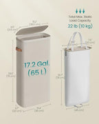 SONGMICS Laundry Basket, 65L Laundry Hamper with Lid, 1 Removable Liner Bag
