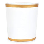 Jaye's Studio Mattie Decorative White and Gold Bathroom Trash Can, Metal Waste by Jaye%27s+Studio