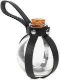 SUMGOGO Dark Magic Cork Potion Bottle Halloween Cosplay Ren Faire Witch Props Costume Accessories Round Potion Glass for Party DIY (Bottle-Black)