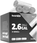 FORID Clear Small Trash Bags, 2.6 Gallon Garbage Bags, Wastebasket Bin Liners 220 Count Plastic Trash Bags for Bathroom Bedroom Office Garbage Can 10 Liters - Durable & Thick Trash Bag