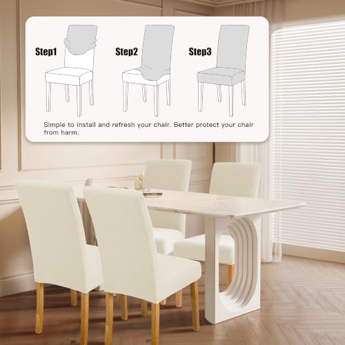 BIETYONE Waterproof Dining Chair Covers, Stretch Seat Protector, Washable