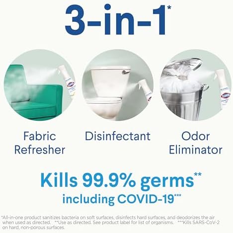 Clorox Disinfecting Mist, Lemon and Orange Blossom, 1 Spray and 1 Refill, 16 oz Each