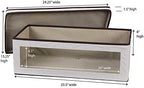 Household Essentials 514 Vision Storage Box - Natural Canvas with Brown Trim - Large