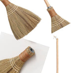 Small Natural Whisk Sweeping Hand Handle Broom - Vietnamese Straw Soft Broom for Cleaning - Decoration Items - Indoor - Outdoor - 9.84'' Width, 27.55" Length