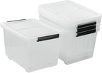 Asking 4-Pack Clear Large 50 L Plastic Storage Boxes, Plastic Storage Bins - Image 7