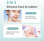 Blackhead Remover Tool,Black Head Remover for Face Nose-2 in 1 Pore Cleaning Brush Face Scrubber Skin Care Scraper Mask Applicator Spatula for Men Women Pore Cleansing (Blue) - Image 6