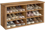 VASAGLE Shoe Bench, Storage Bench, 11.6 x 39.4 x 19.7 Inches