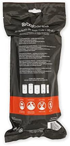 Brabantia PerfectFit Trash Bags (Size L/10.6-12 Gal) Thick Plastic Trash Can Liners with Drawstring Handles (120 Bags)