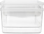 Isaac Jacobs 2-Pack Square Clear Storage Bins w/Cutout Handles, Plastic - Image 5