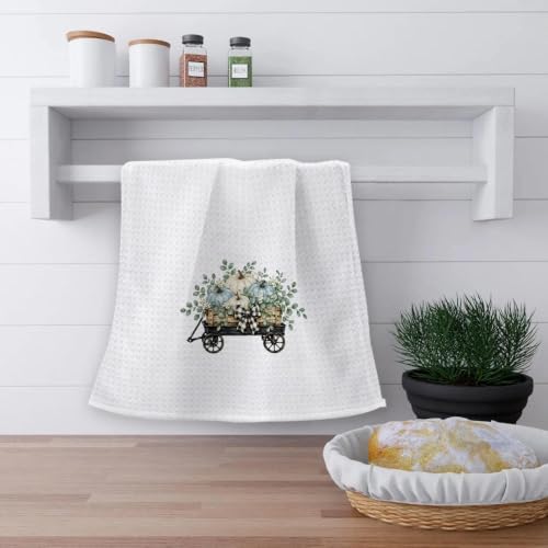 OHSUL Fall Pumpkin Botanical Kitchen Dish Towels Dishcloth 16x24 Set of 2 - Image 4