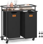 VASAGLE Laundry Sorter with Wheels, Portable Rolling Cart, 26.4 Gal.(100 L)