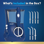 Waterpik Aquarius Countertop Water Flosser with 10 Settings, 7 Tips, Blue
