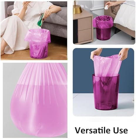 300 Count 8 Gallon Trash Bags Colored - Extra Thick Medium Garbage Bags 1.1 mil Strong, Leakage-Free,Unscented Thick for Bathroom, Office, Kitchen Waste Basket Trash Can (Multicolor, 300 Count)