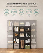 SONGMICS 16 Cube Storage Organizer，Plastic Stackable Cube Shelf