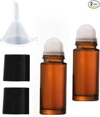 2Pcs Brown 30ml Glass Essential Oil Roller Bottles Refillable Roll on Bottles by Unknown