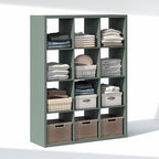 Furinno Cubic Extra Thick 12-Cube Closet Organizers and Storage, Sage Green