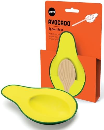 OTOTO Avocado Spoon Rest for Stove Top - Silicone Spoon Rest for Kitchen Counter, for Ladles, Tongs, Spatula Funny Cool Cute Kitchen Gifts Gadgets Accessories