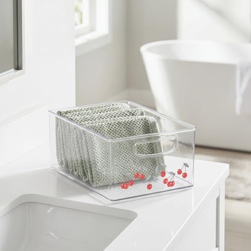 iDesign Bathroom Organizer Bin, Clear/Cherries