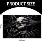Dark Skull and Hands Indoor Door Mat for Entryway, 17x29.5 Inch, Gothic Horror Floor Doormat for Home Decor, Non-Slip Rug Mat for Living Room, Kitchen, Bedroom, Gifts for Halloween Lovers